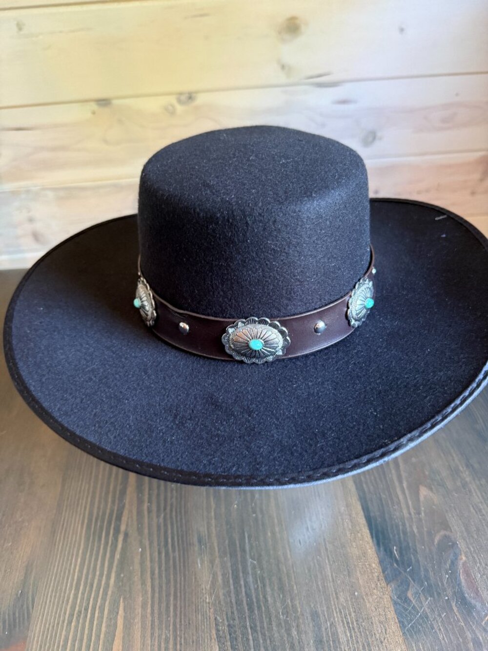 Black Western Cowboy Hat Southwestern Band Cowgirl Ranch Rodeo Festival Costume